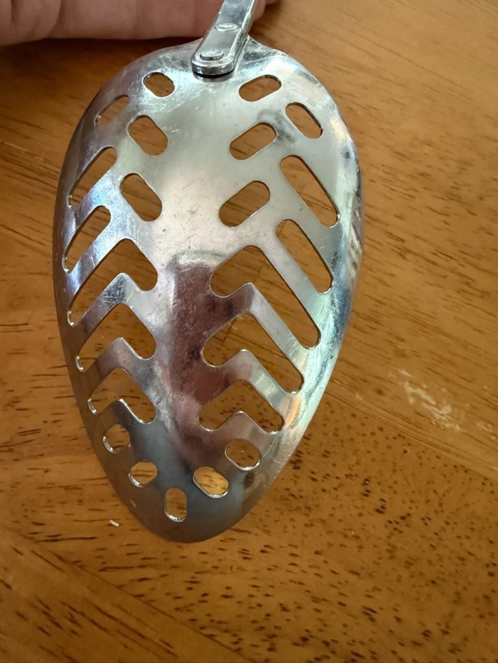 Vintage Stainless Steel Slotted Serving Spoon Floral Handle Retro Kitchen Utensi - Picture 5 of 5